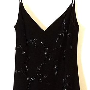 Chelsea Nites Formal Beaded Black Dress. Size 10